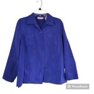 Microsuede Long Sleeve Shirt Jacket color ultramarine size medium